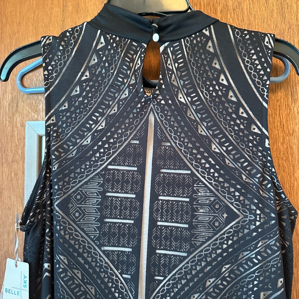 Belle Sky Black ‘lace’ Overlay Dress - Picture 2 of 4